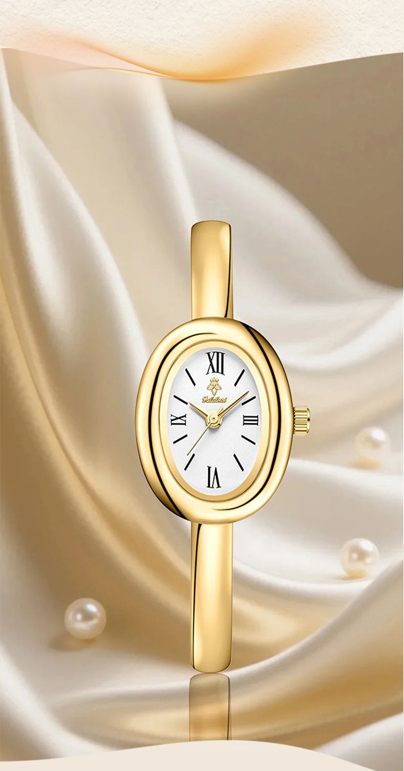 Yalalusi women's oval quartz wristwatch, gold