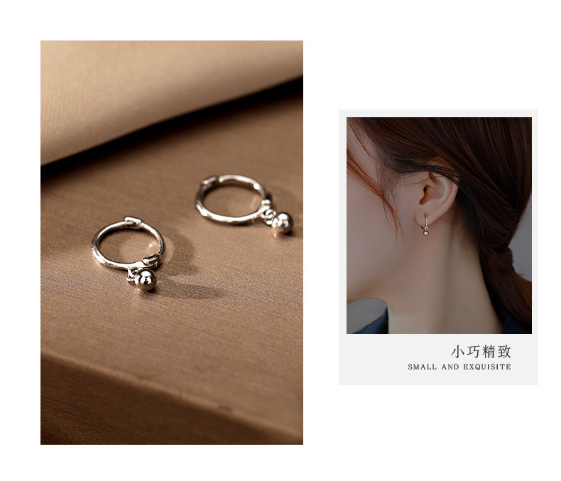 925 Sterling Silver Small Beaded Earrings Women