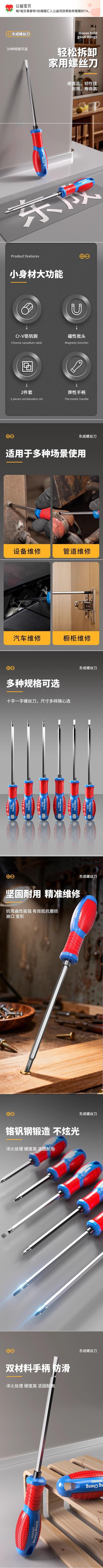 Industrial magnetic screwdriver set Phillips and slotted