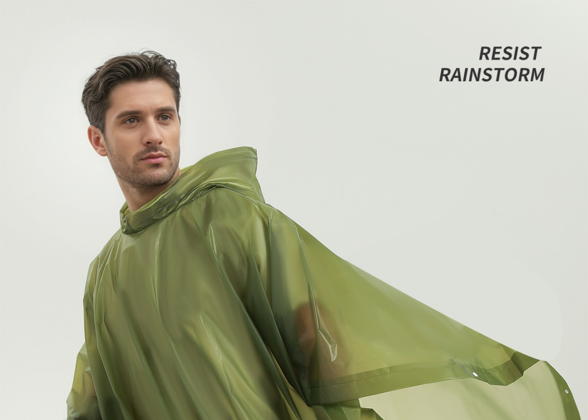Raincoat cape, disposable, multi-purpose, full-body, 3-in-1, outdoor