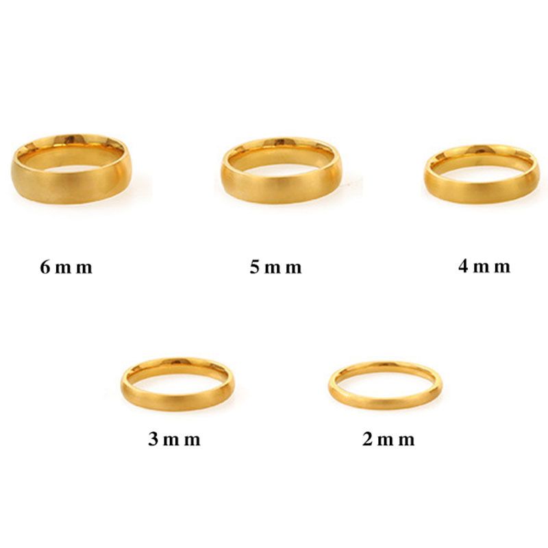 Minimalistischer Titanstahl-Ring für Damen, 18K Gold gebürstet