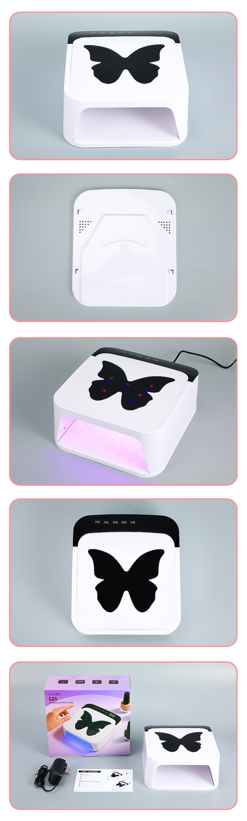 268W UV curing lamp, 7-color breathing light, smart nail dryer
