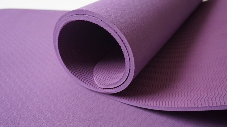 Yogamatte TPE, 183x80x0.8cm, verdickt, einfarbig, Anfänger