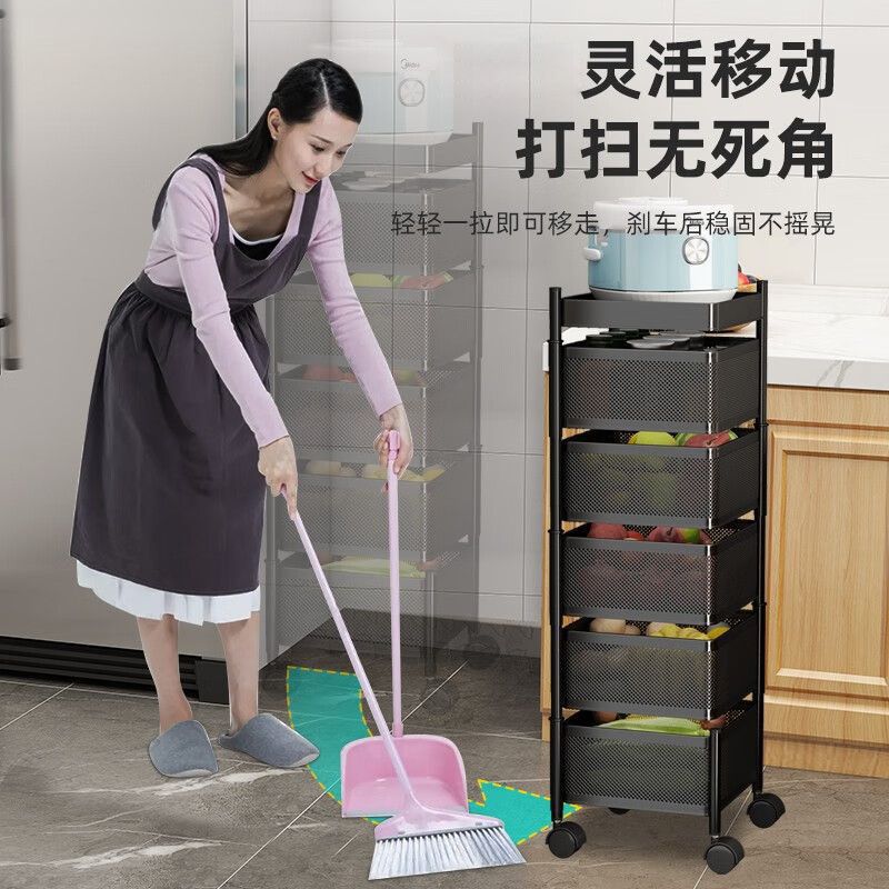 Kitchen cabinet shelf system with rotating compartments, spice and bowl storage