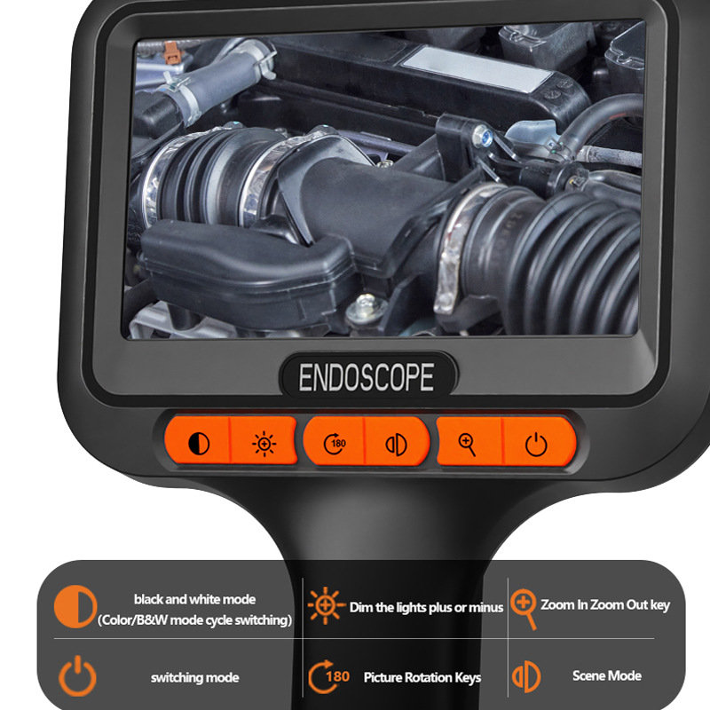 4,3-Zoll-HD-Endoskop, 1080P, wasserdichte Sonde