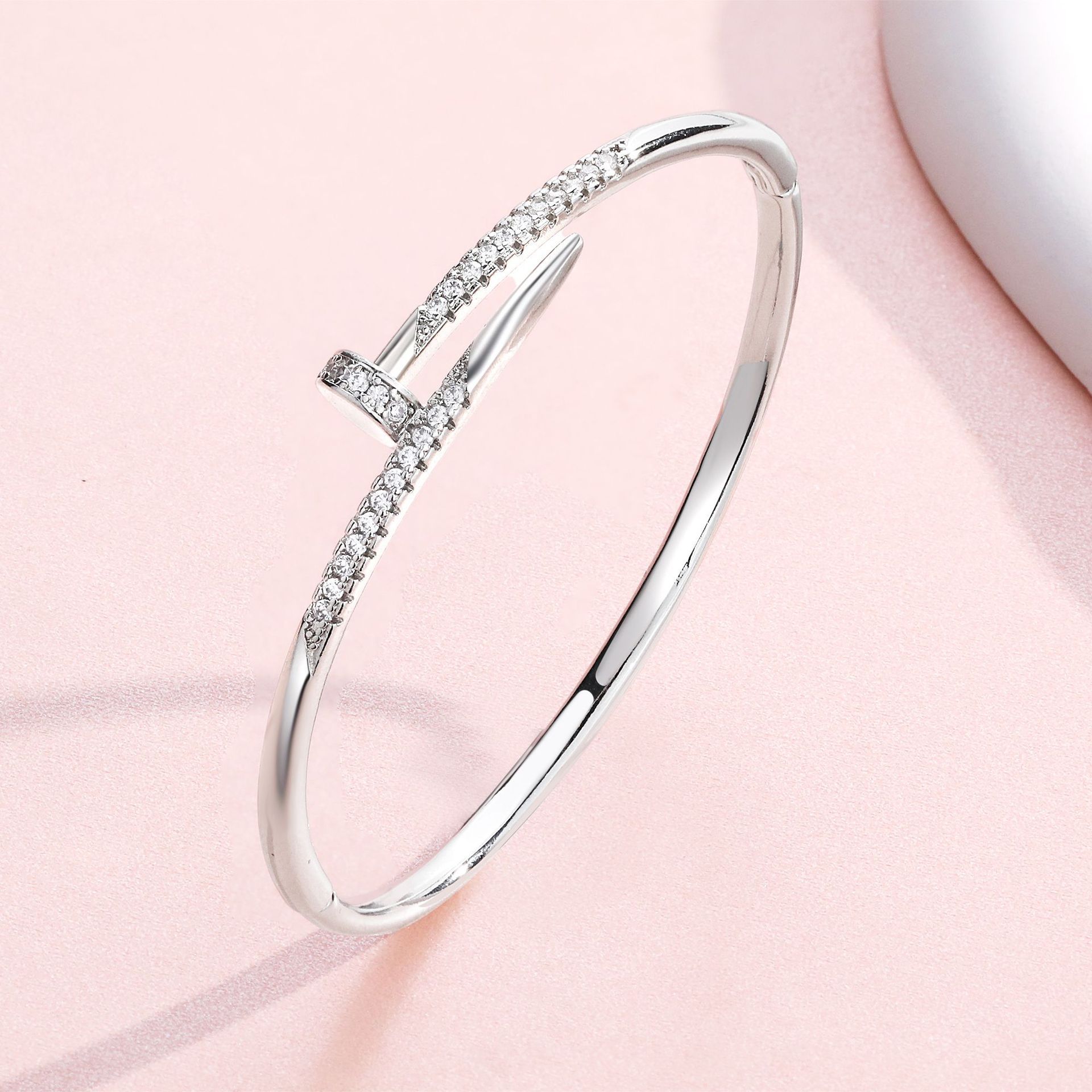 Armband, kupferplattiert, Zirkonia mit Sternenmotiv