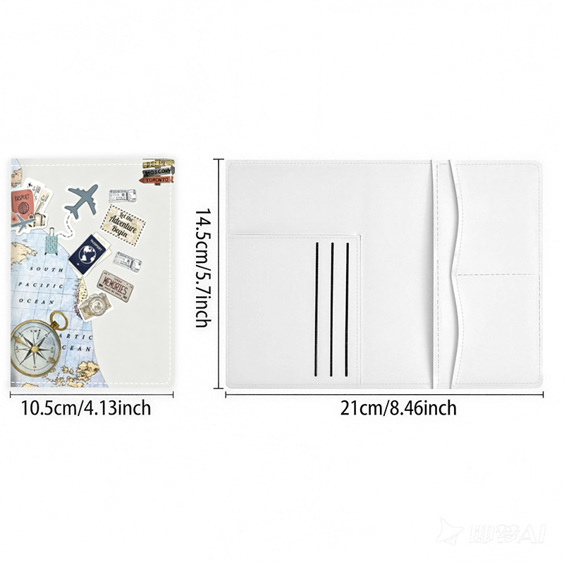 Girls multi-slot PU leather wallet with passport compartment