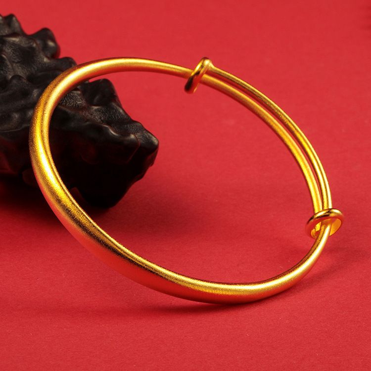 沙金饰品满天星手镯轻奢高级龙凤推拉手环仿真金镯子久不掉色手饰