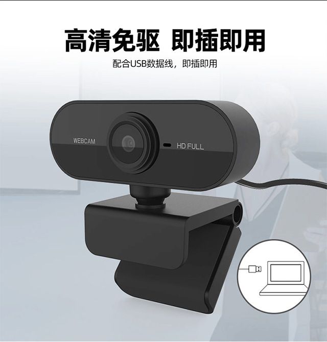 Computer camera, USB, built-in microphone, video conferencing