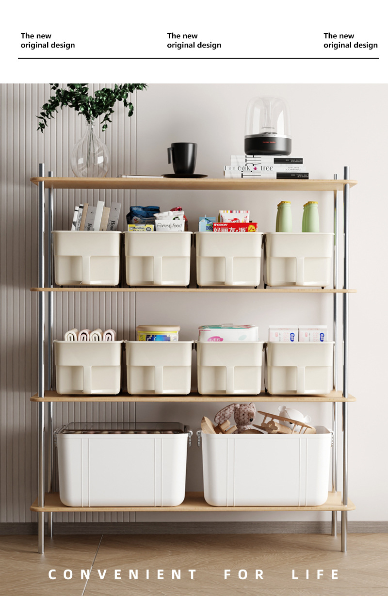 Cabinet storage box with handle, high capacity organizer