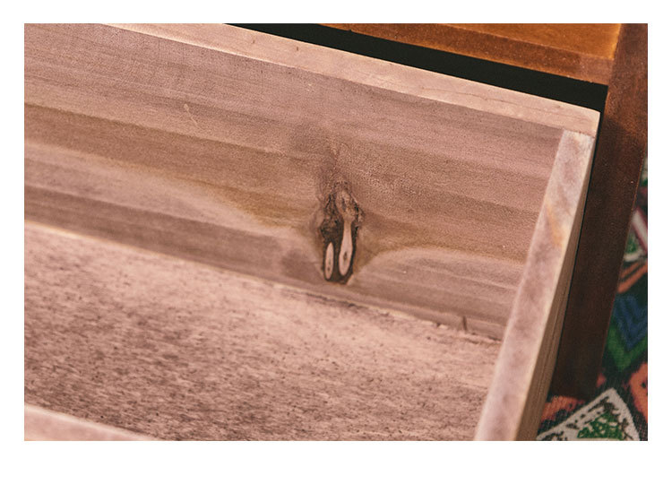 Solid Wood Vintage Storage Box with Drawers Desktop Display