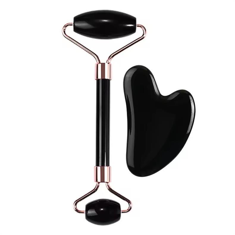 Rose Quartz Jade Dual-Head Roller Heart-Shaped Gua Sha
