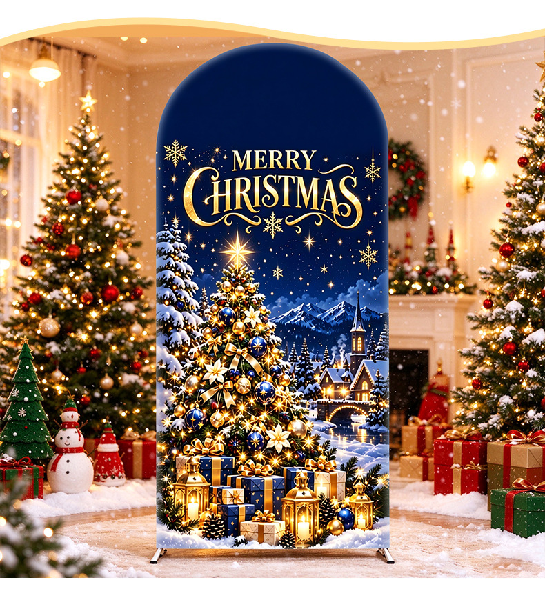 Weihnachts-Lebkuchenmann-Bogenhintergrund-Stoff
