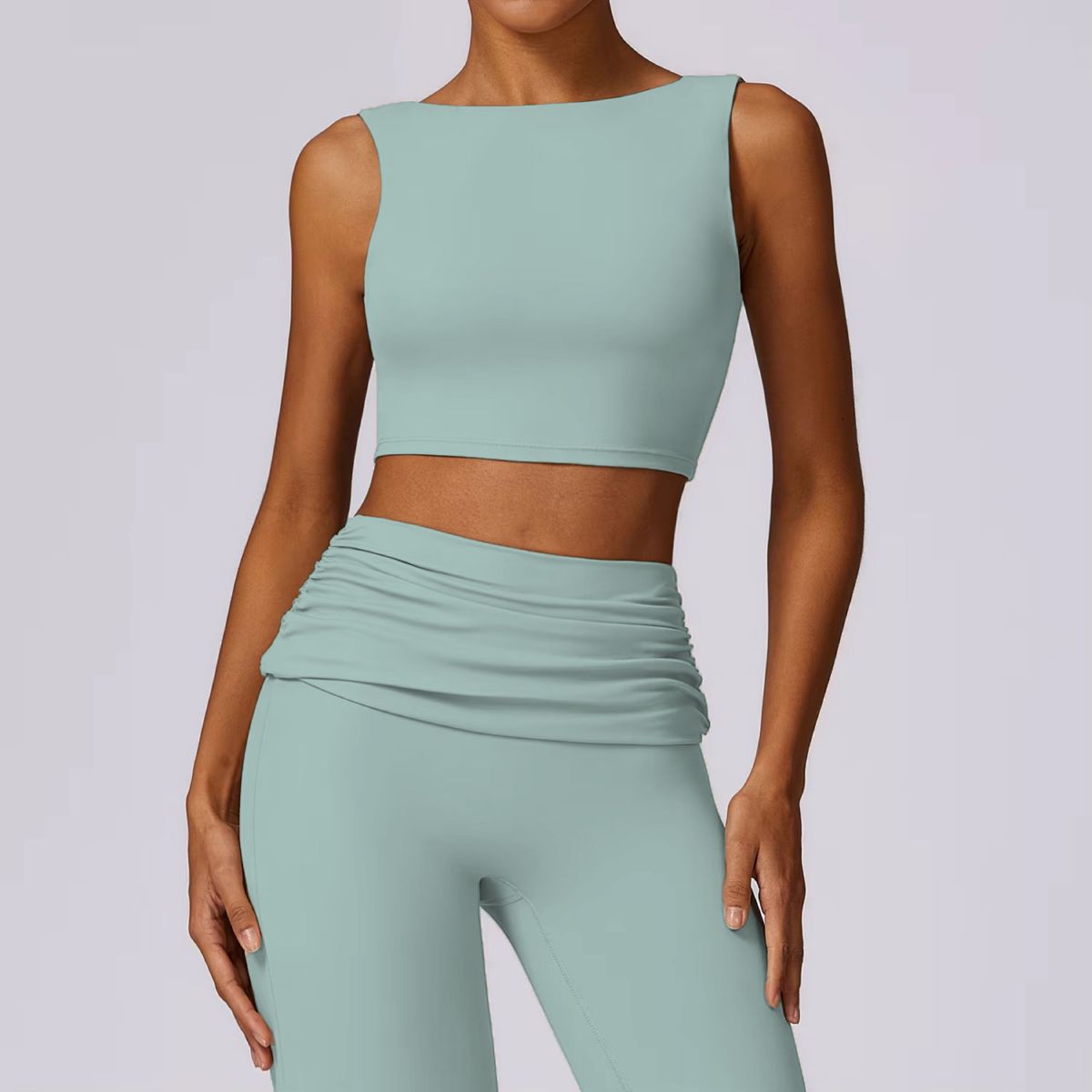 Çıplak yoga yeleği, spor koşu seksi yoga üstü, çabuk kuruyan koşu spor yoga giyim fabrikası