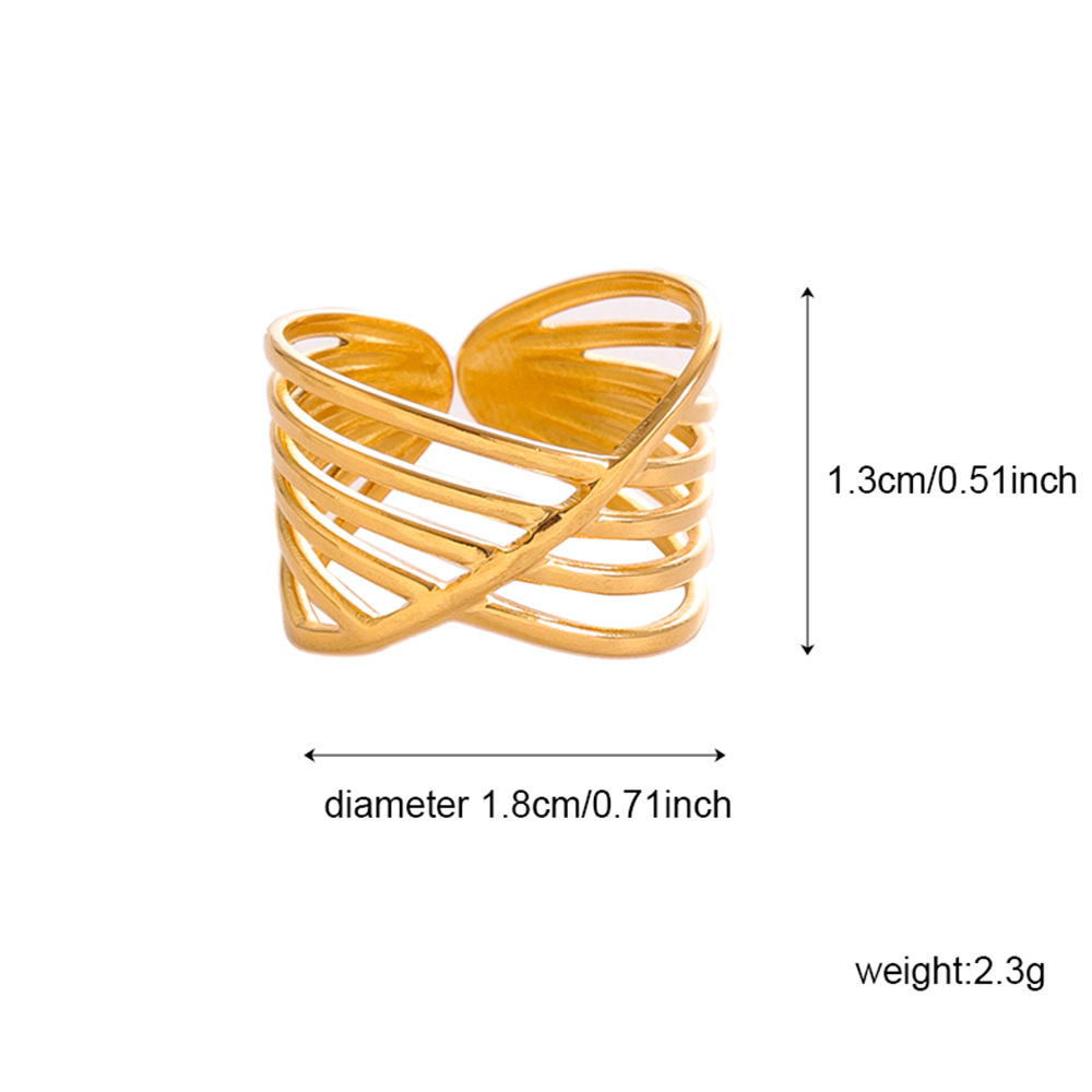 Stainless steel ring, 18K gold plated, minimalist design