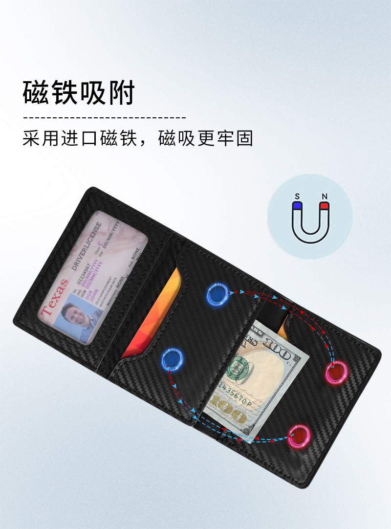 Kart cüzdanı, RFID korumalı, AirTag uyumlu, çok kartlı