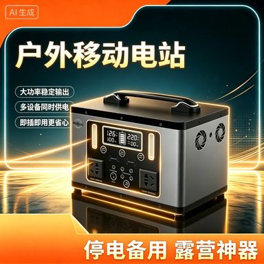 户外移动电源220v大容量便携家用自驾直播露营摆摊应急电瓶2000W