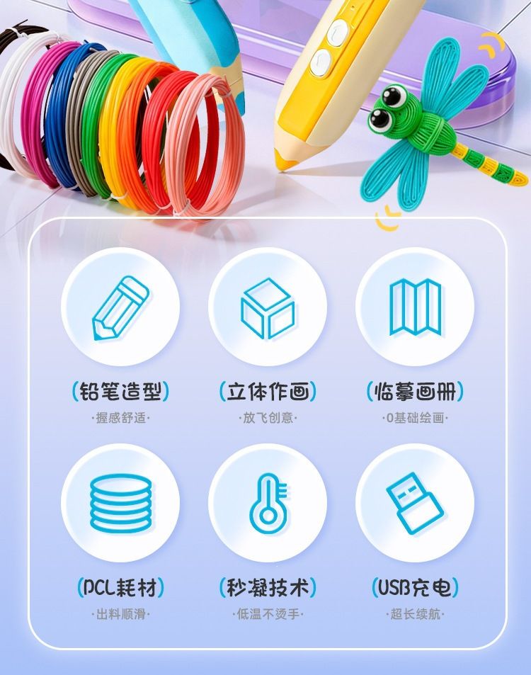 Xingcai 3D baskı kalemi, çocuk, düşük sıcaklık, DIY seti