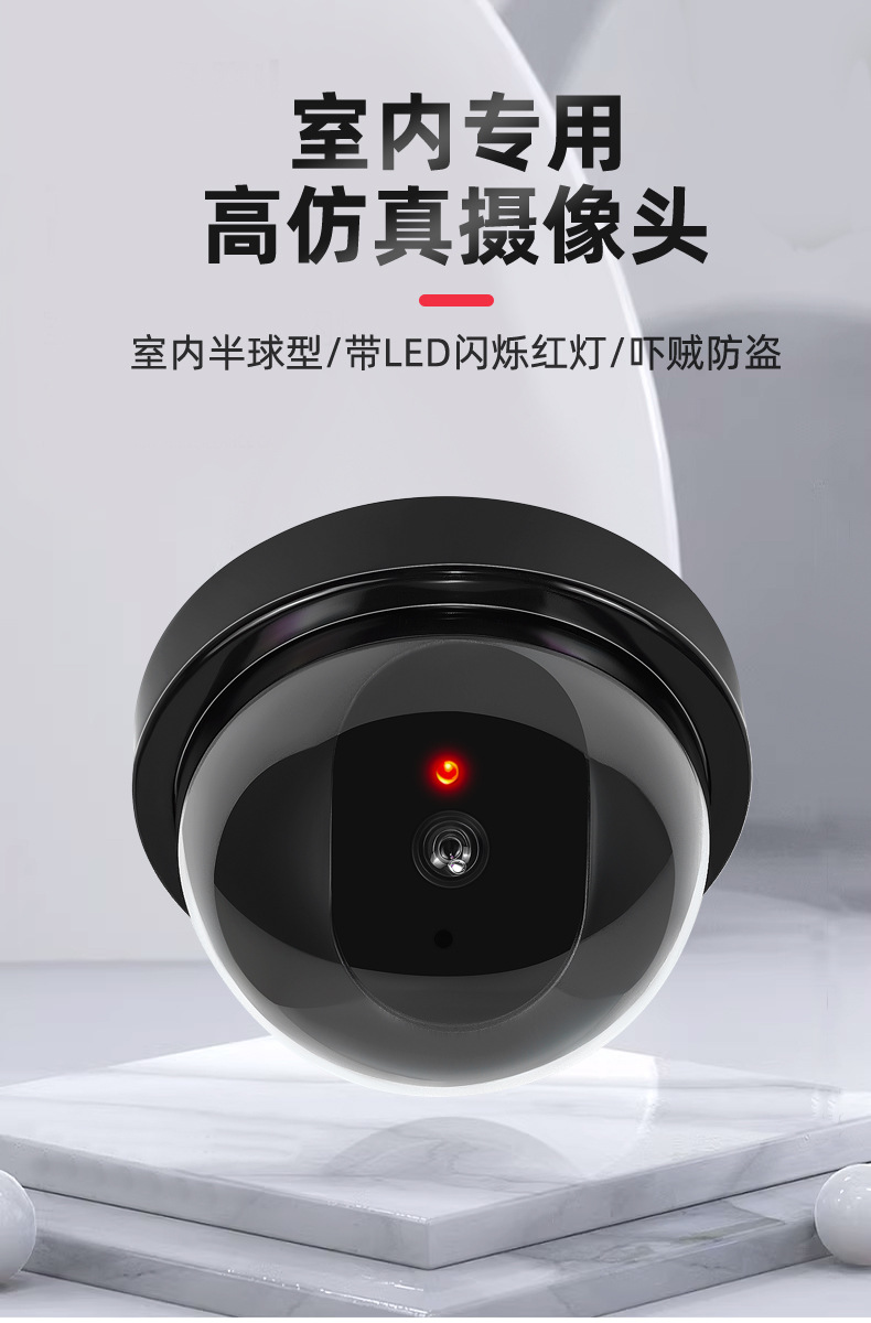 Dummy kamera, dome tasarım, beyaz, LED ışıklı