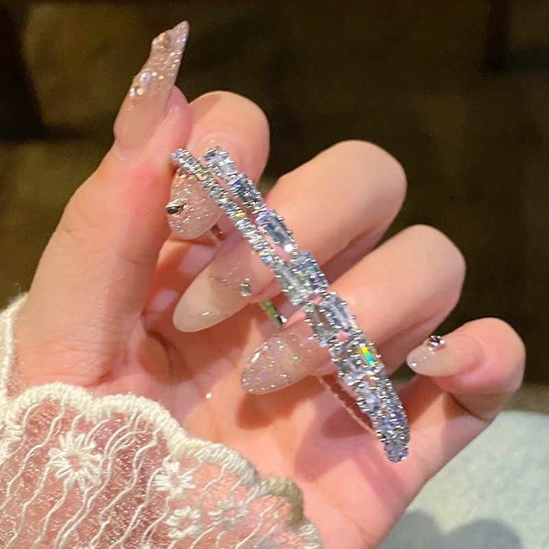Mehrschichtiges elastisches Strass-Armband, Roségold