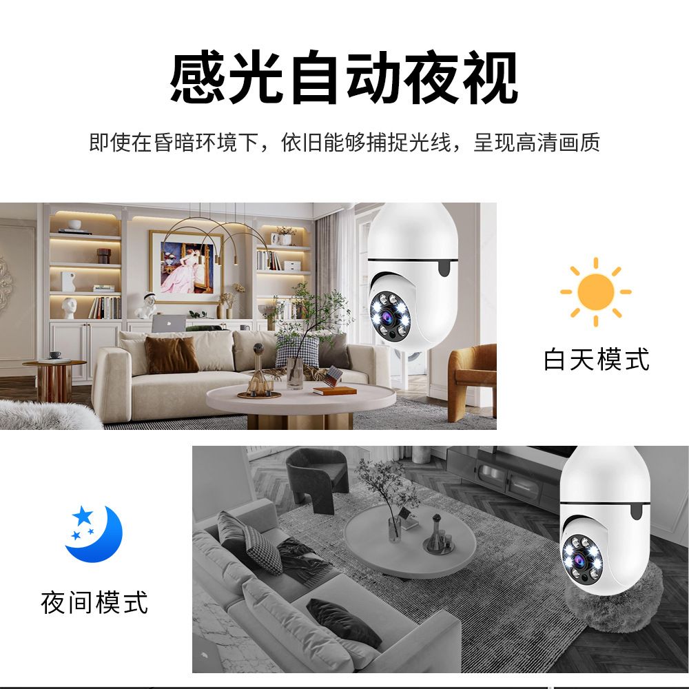Smart wireless dome camera, indoor/outdoor, waterproof, pan-tilt