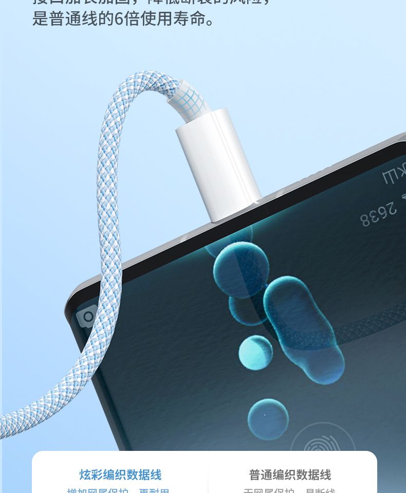 3-in-1 Datenkabel 66W, kompatibel mit Apple, Huawei, Xiaomi, OPPO
