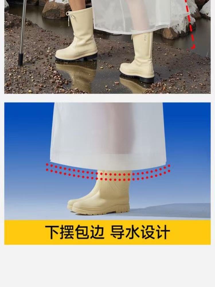 加厚EVA雨衣成人一体式全身防暴雨户外骑行通勤旅游透明连体雨披