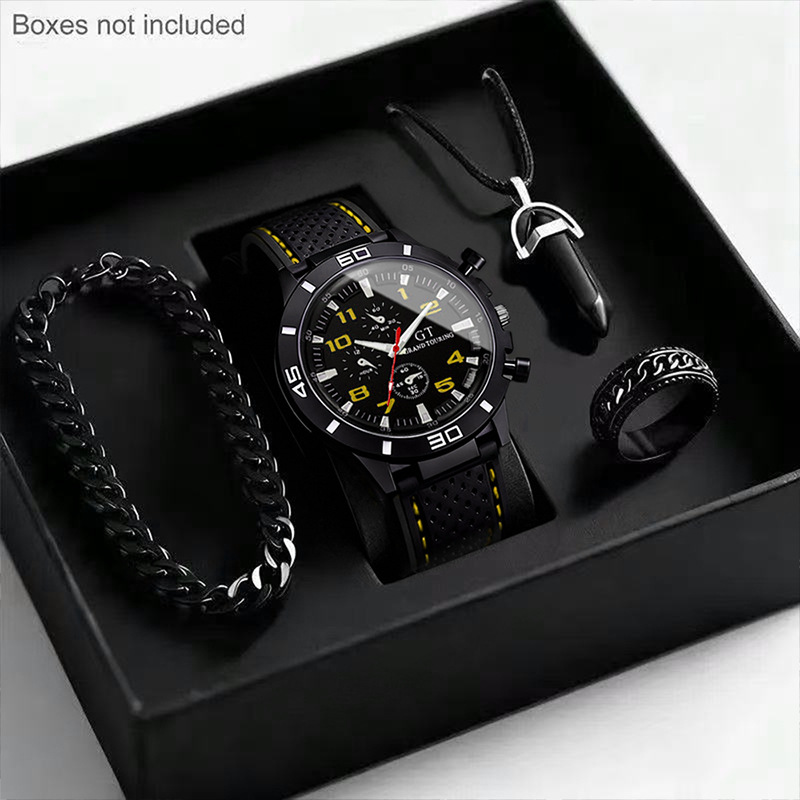Men's Quartz Watch Silicone Strap Sports Style Waterproof