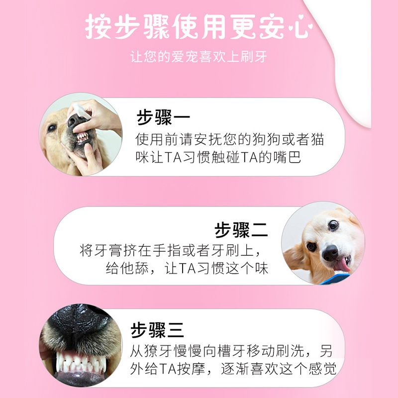 Pet tooth cleaning kit, silicone toothbrush for cats and dogs