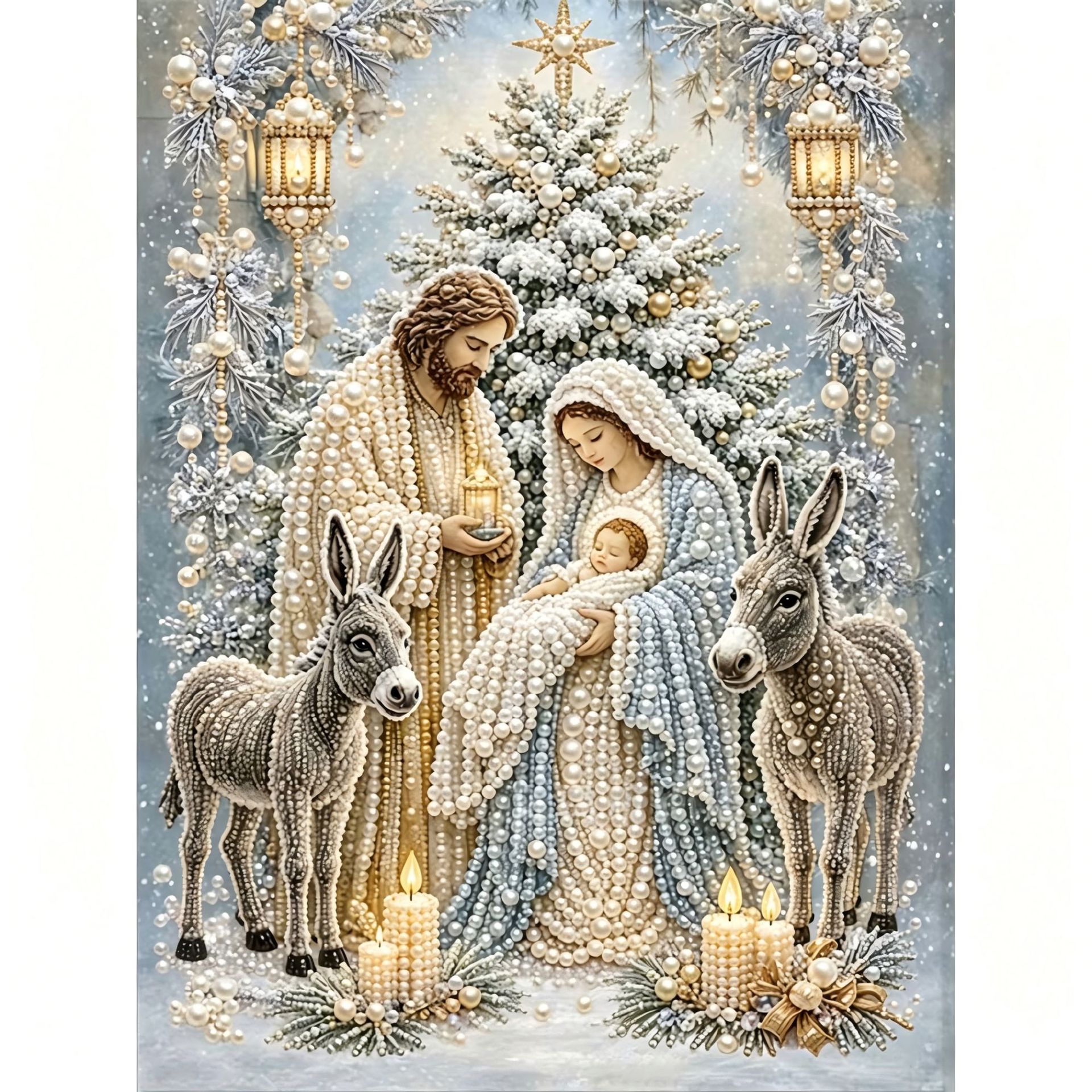 DOWMOO Christmas diamond painting kit, DIY decoration