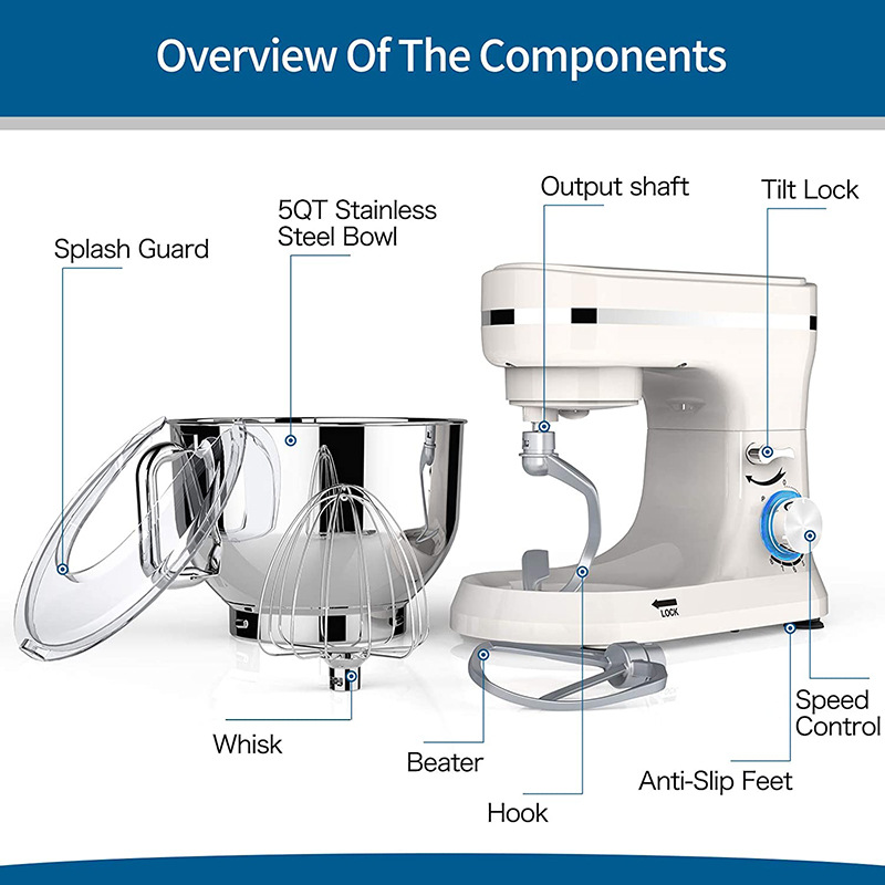 Electric Mixer Dough Kneader 5L Capacity