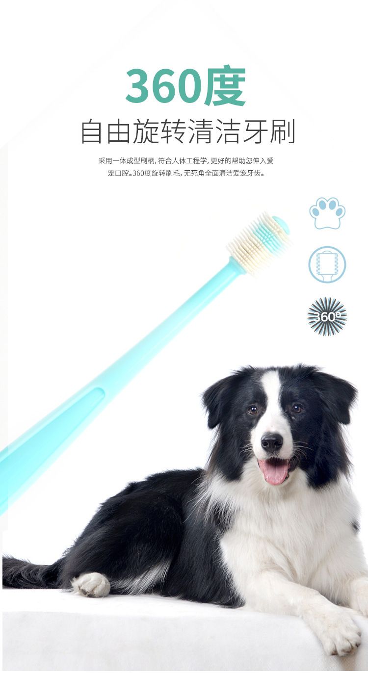 Dog and cat toothbrush set with toothpaste, tartar cleaning