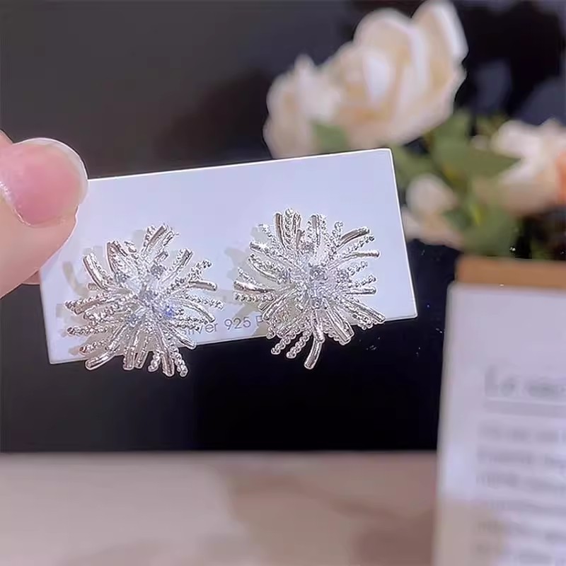 S925 silver dandelion earrings, 2025 design