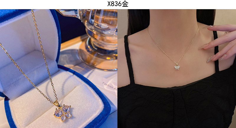 Titangold Damenkette mit Perlenkette