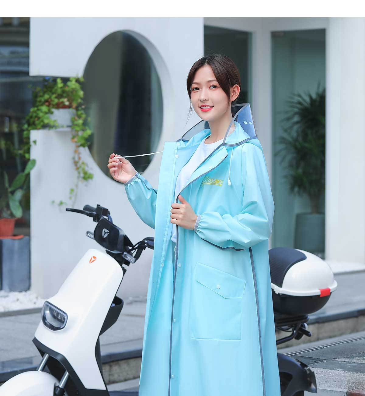 Damen-Regencape, Langlänge, Einteiler für Elektroroller
