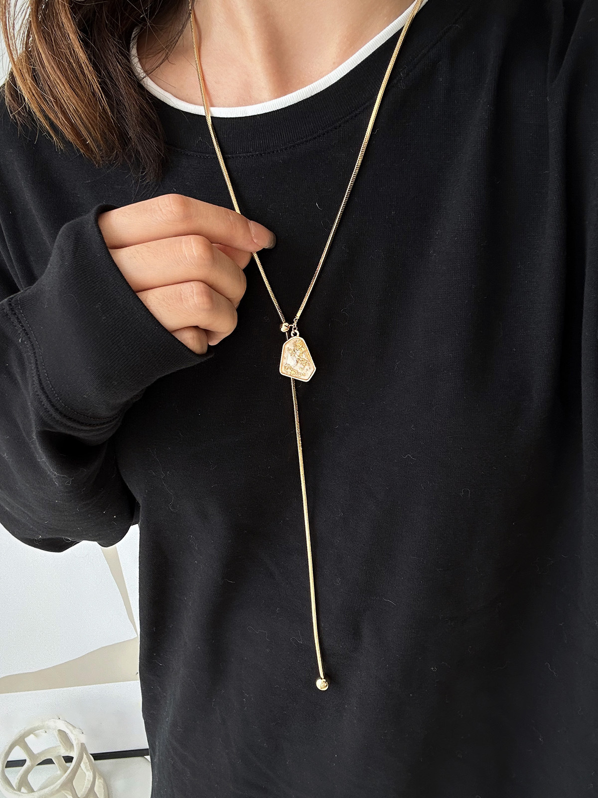 Gold Plated Geometric Adjustable Necklace