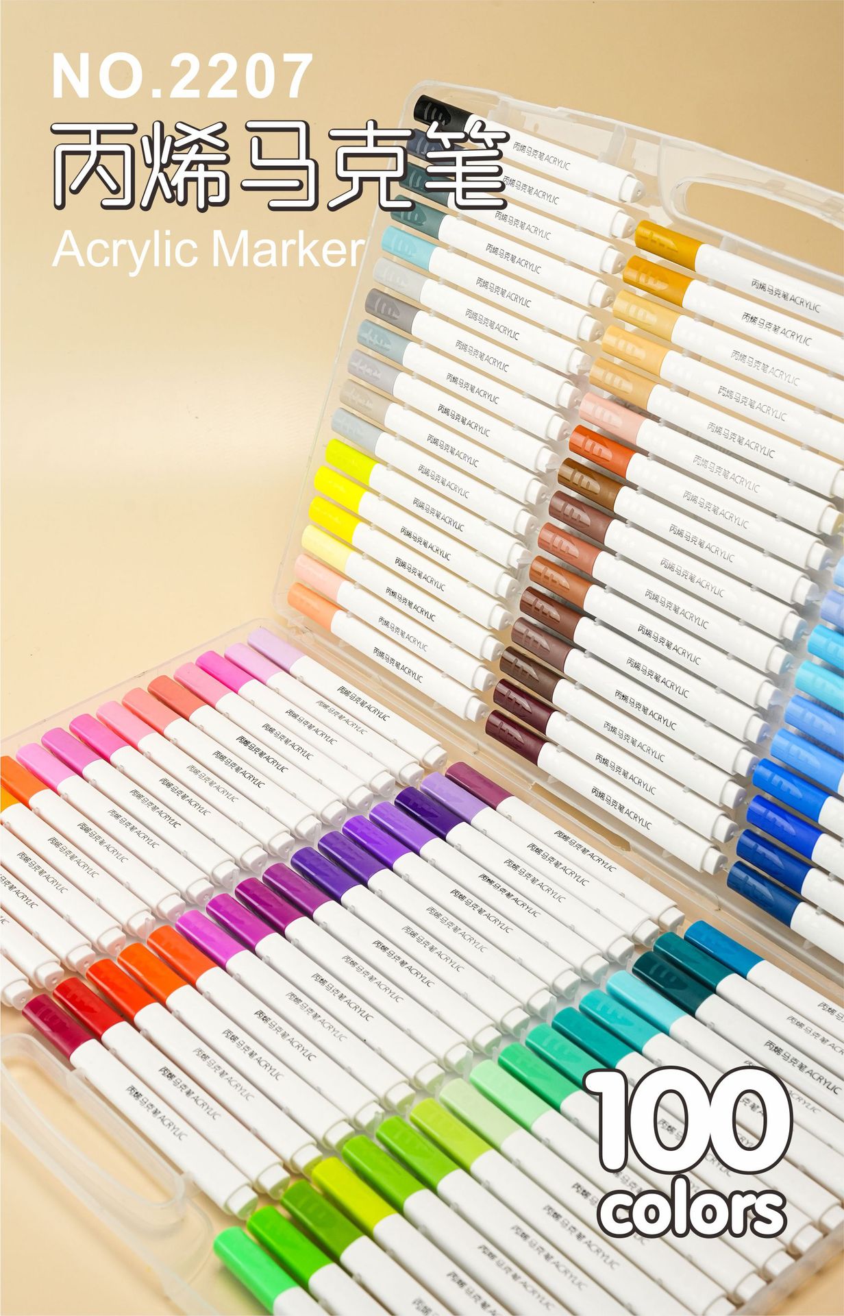 Acryl-Markerstift 100er-Set, Dreieckform
