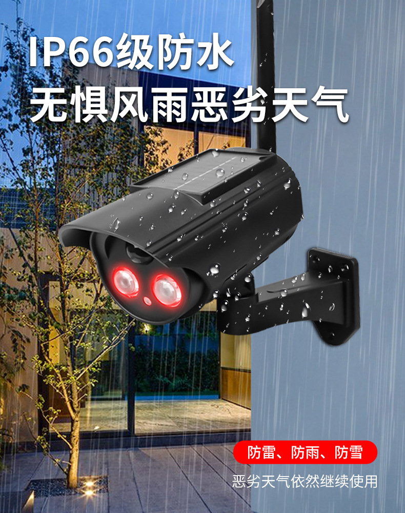 Dummy surveillance camera, solar panel, motion sensor
