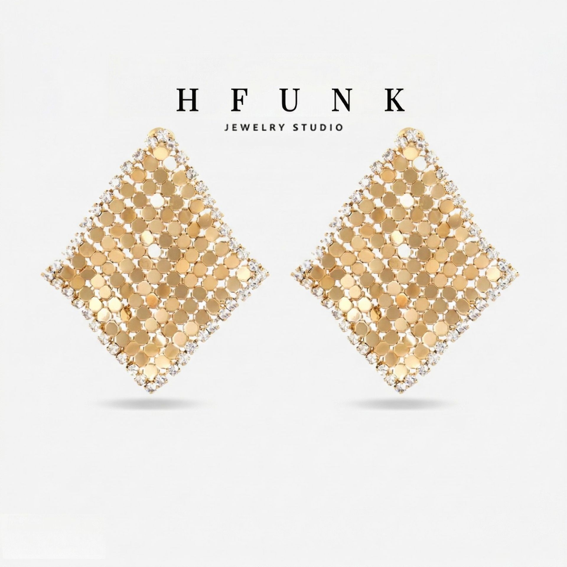Diamond zircon tassel earrings, French vintage style