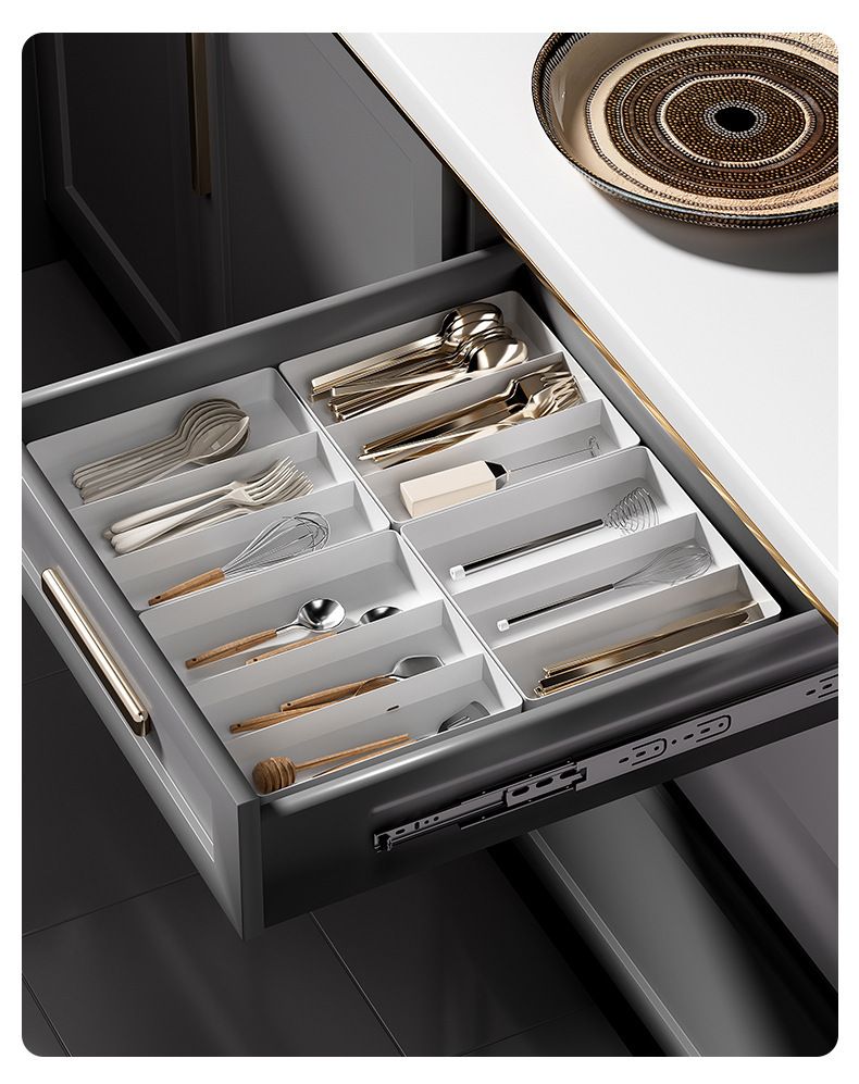 Extendable Drawer Organizer with Kitchen Compartments