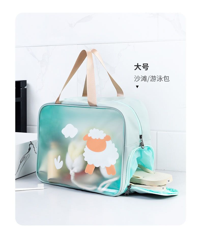 Large capacity makeup bag with dry wet separation