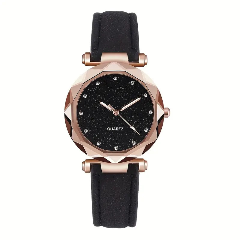 Damen-Quarzuhr mit Sternenhimmel-Design und Glitter