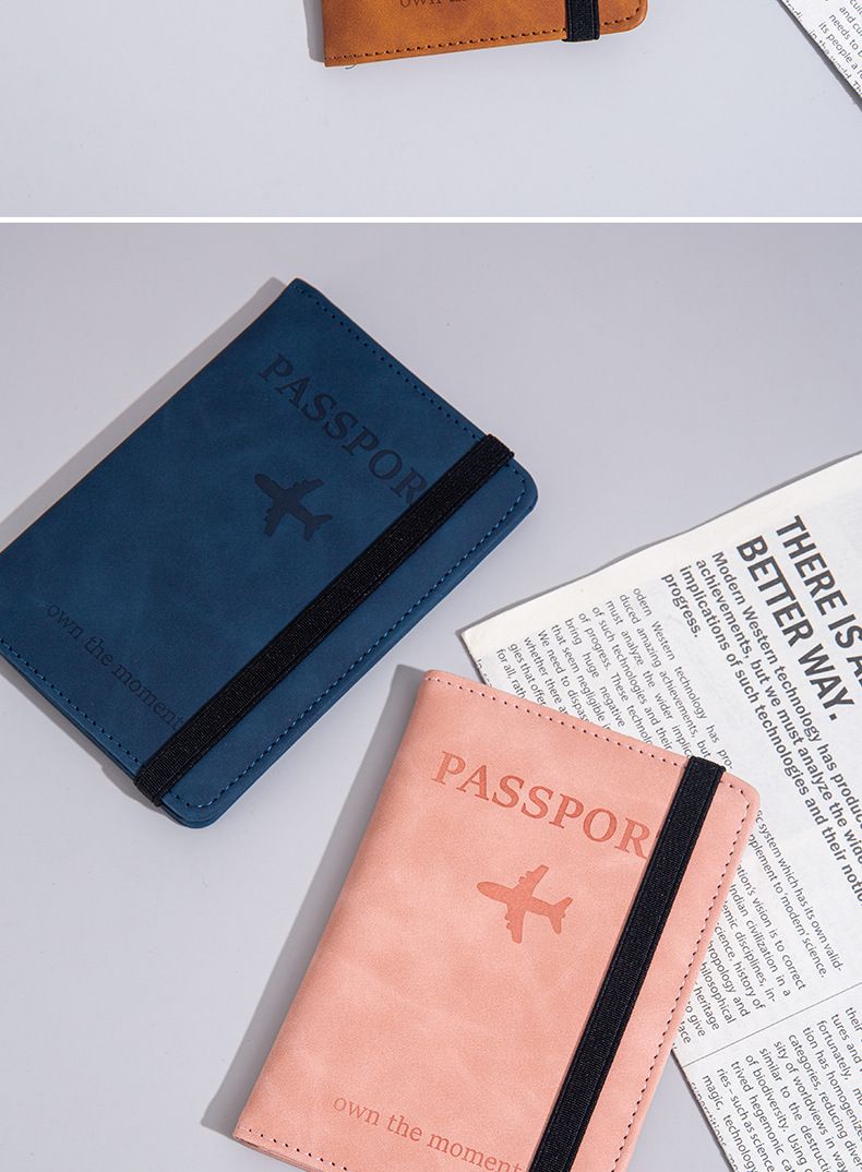 PU leather passport card holder, multi-card travel case