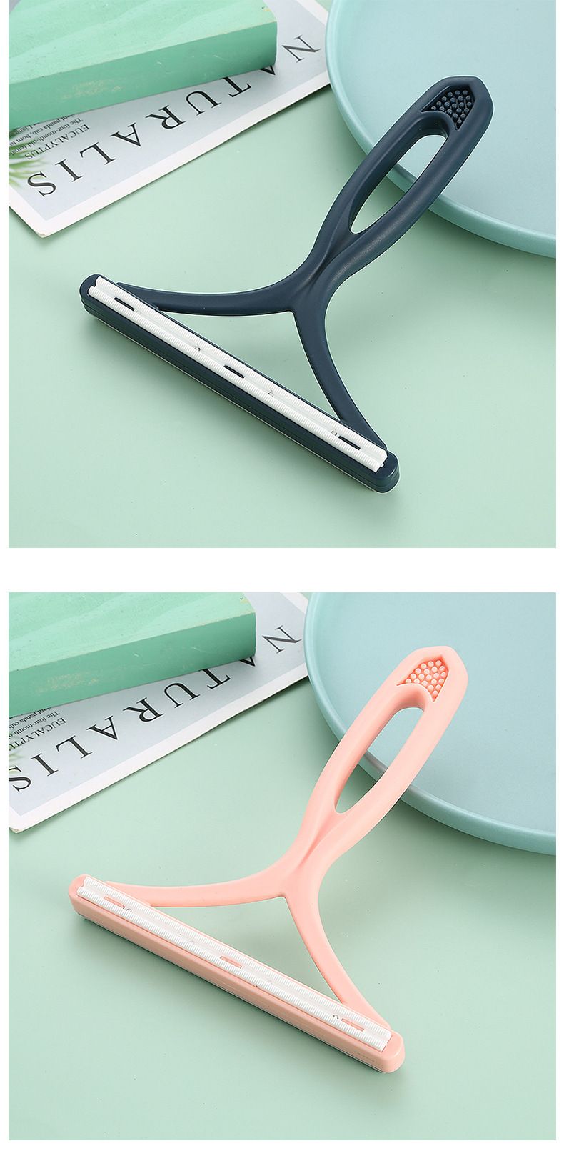 Manual double-sided lint remover for clothing and fabrics