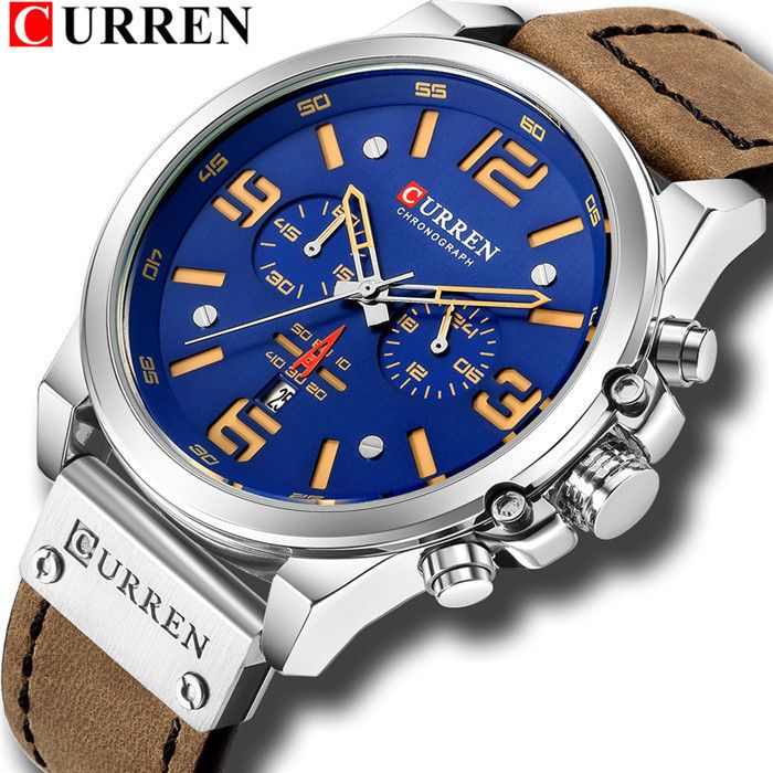 CURREN 8314 erkek saati, kronograf, su geçirmez
