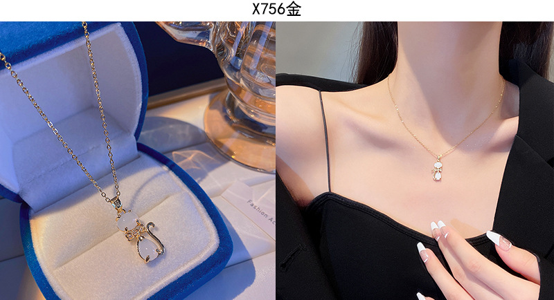 Titangold Damenkette mit Perlenkette