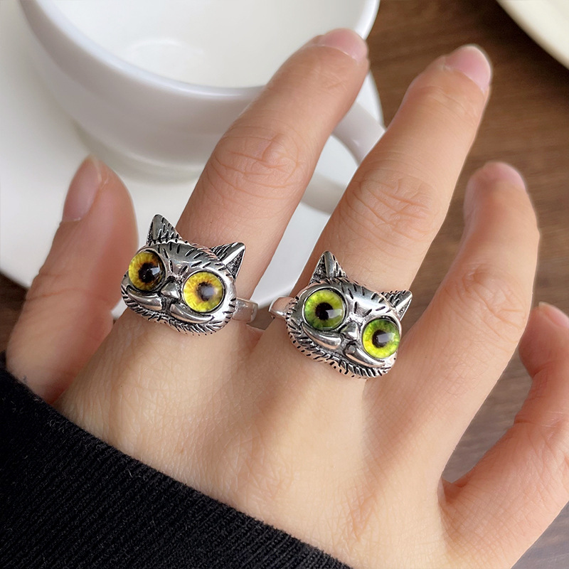 925er Silber Eulen-Ring Vintage-Stil Designer