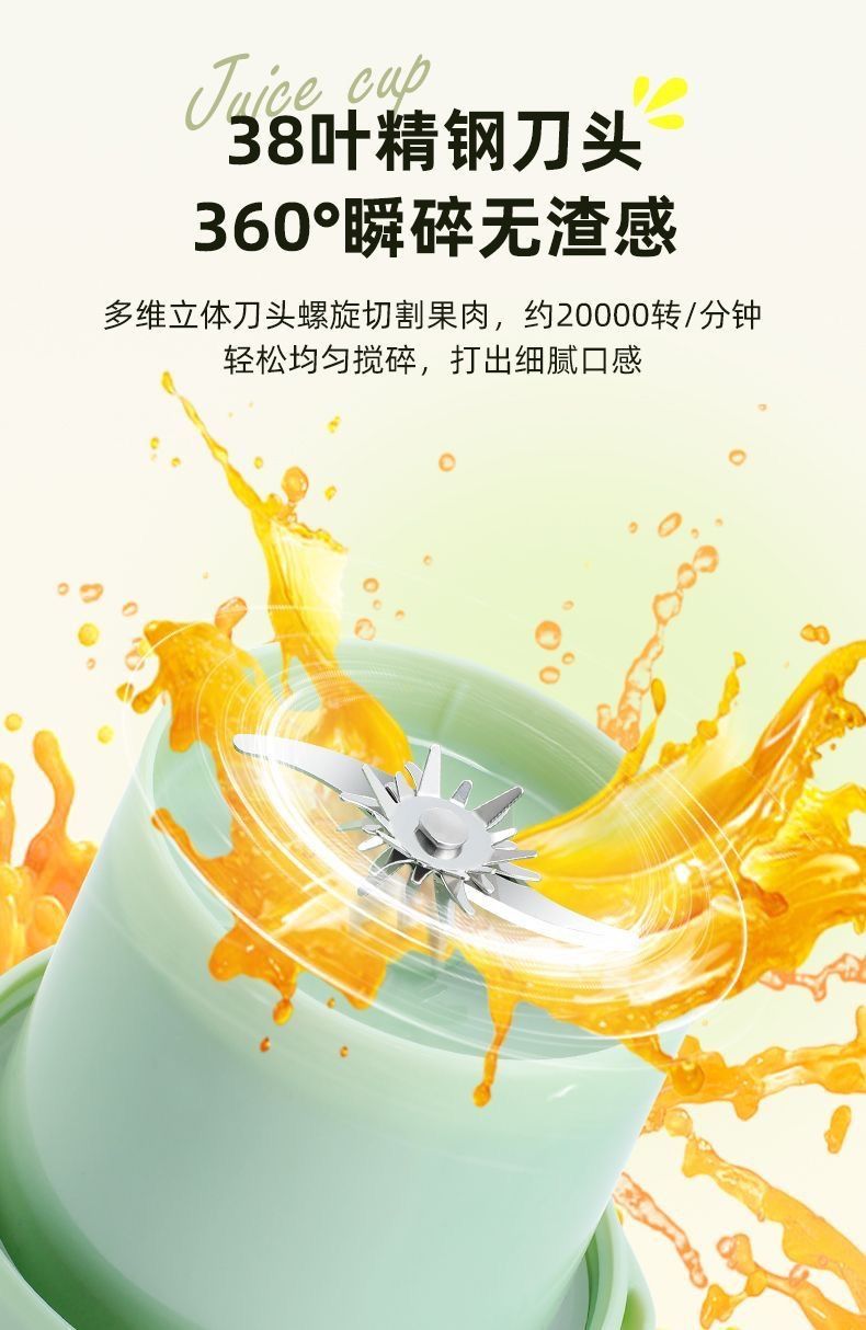 Wireless portable juicer, rechargeable, multifunctional