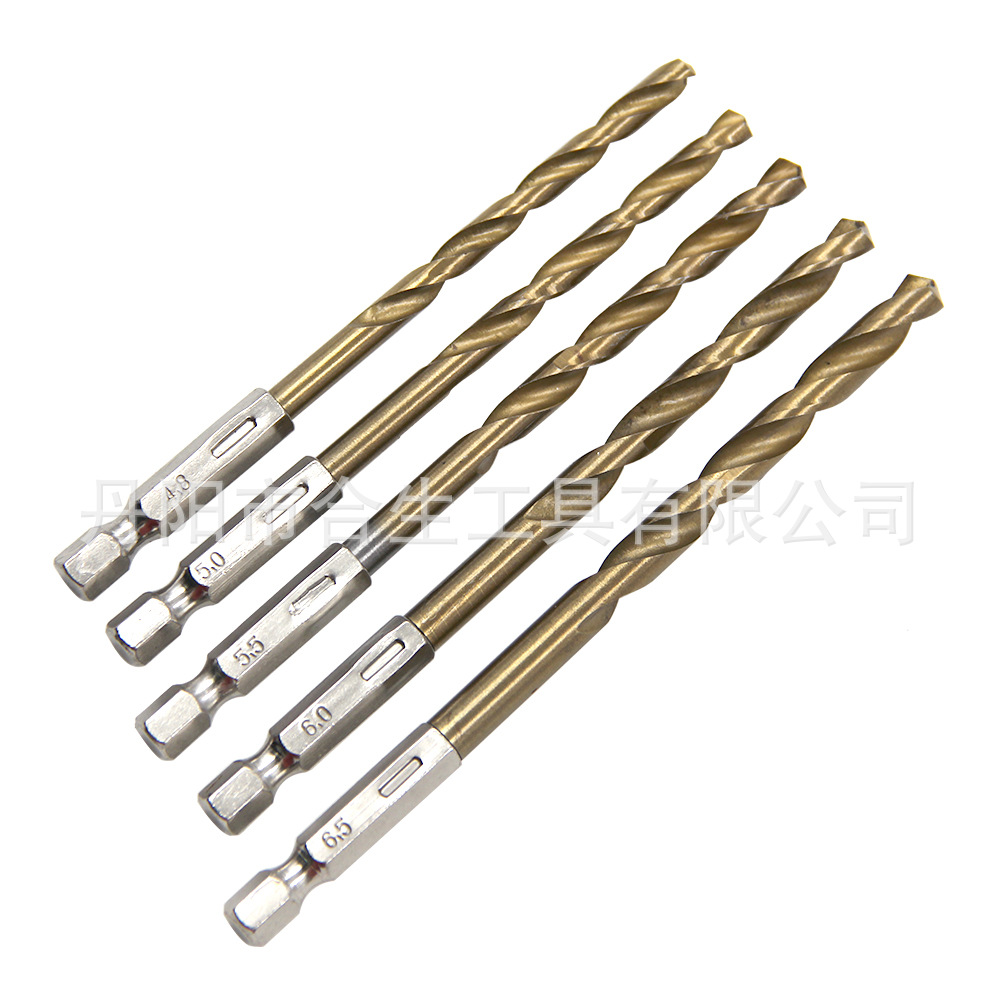 Drill bit set, titanium-coated, 13 pieces, 1.5-6.5mm