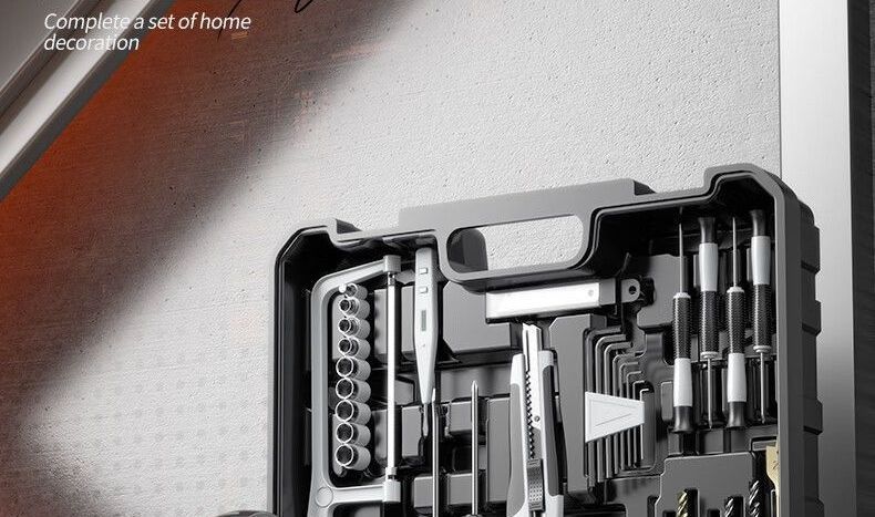 Household repair tool set with electric drill multipurpose